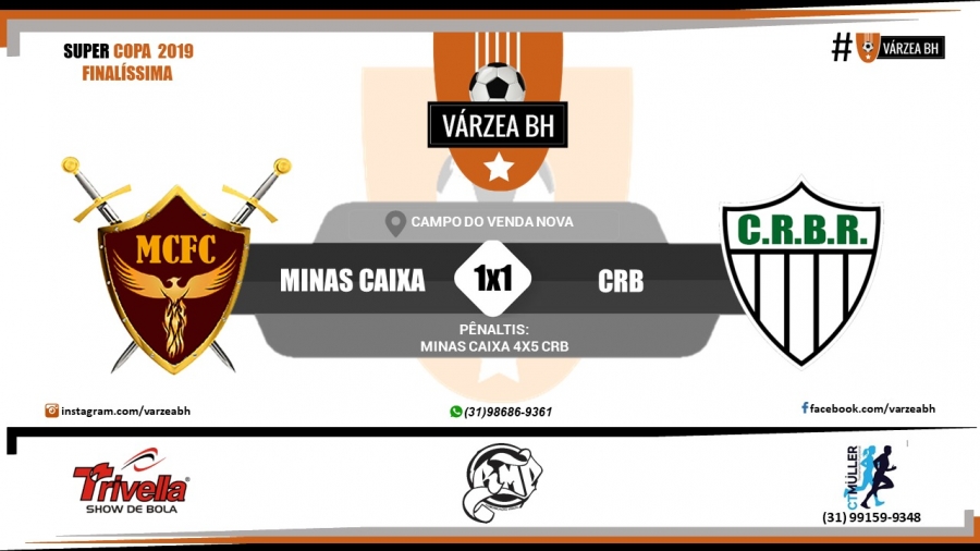 C.R. Direto do ZAPZAP - Final Copa Venda Nova 2019: Minas Caixa 1x1 Beira Rio (Pênaltis: Minas Caixa 4x5 Beira Rio)