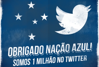 Cruzeiro atinge marca de 1 milhão de seguidores em conta oficial no Twitter
