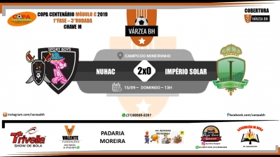 C.R. Direto do ZAPZAP - Copa Centenário Módulo C 2019: NUHAC 2x0 Império Solar