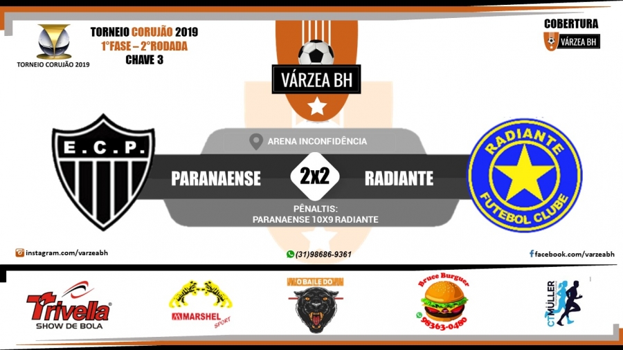 C.R. Direto do ZAPZAP - Torneio Corujão 2019: Paranaense 2x2 Radiante