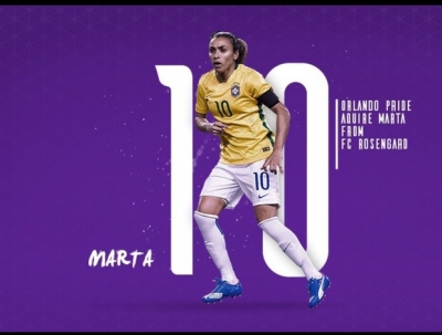 DONA DO CAMPINHO - Agora é oficial: Marta é a nova jogadora do Orlando Pride