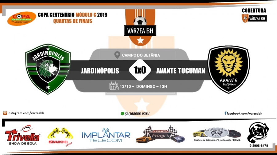 C.R. Direto do ZAPZAP - Copa Centenário Módulo C 2019: Jardinópolis 1x0 Avante Tucuman