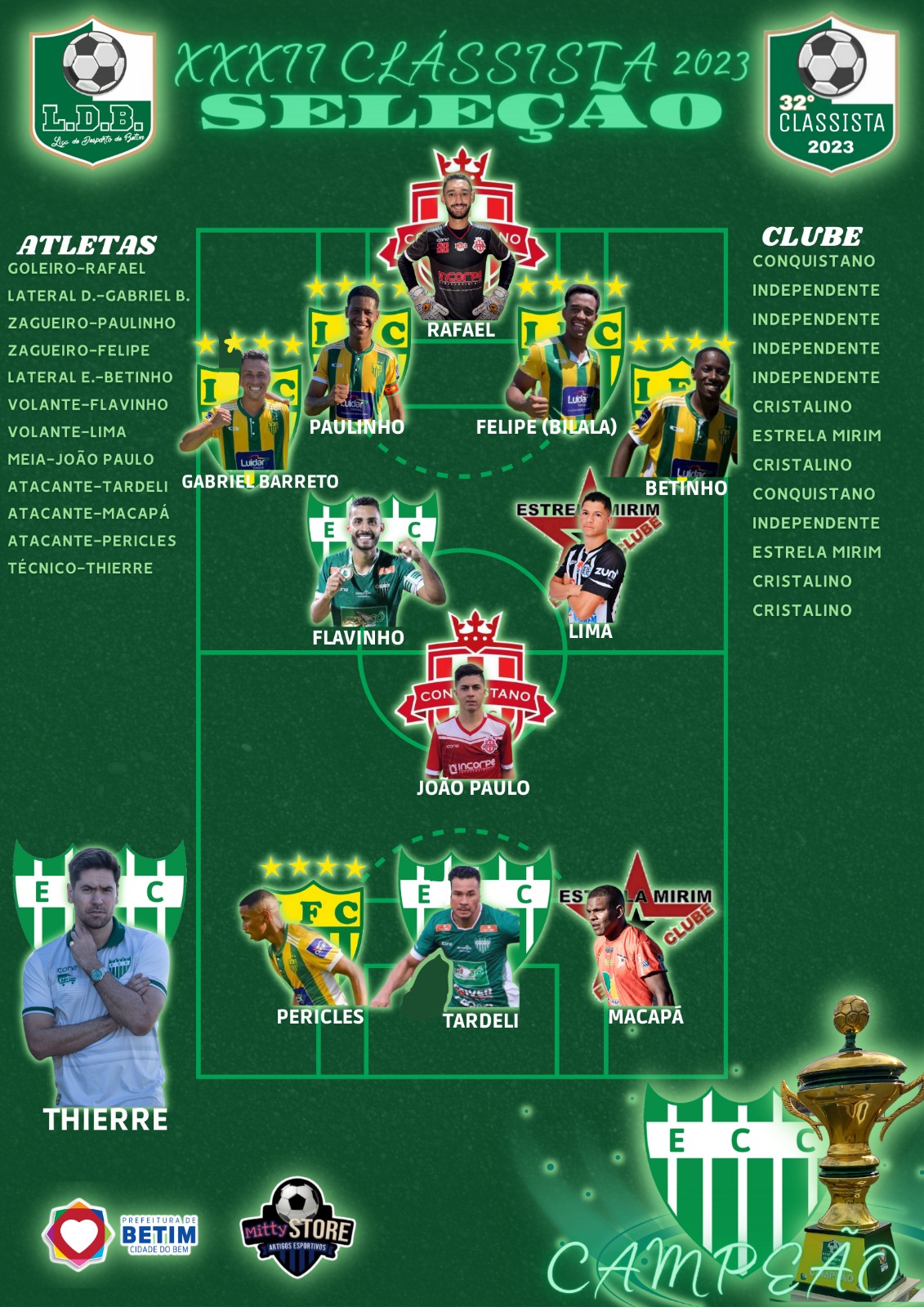 Torneio Classista 2023 - Cristalino Campeão!
