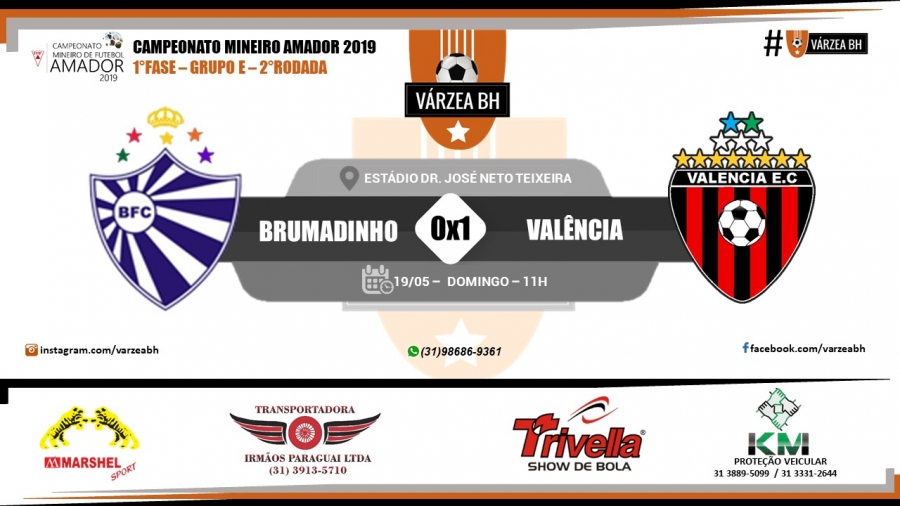 C.R. Direto do ZAPZAP: Campeonato Mineiro Amador 2019: Brumadinho 0x1 Valencia