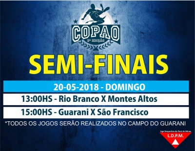 Definidos os semifinalistas do Copão de 2018 da Liga de Pará de Minas