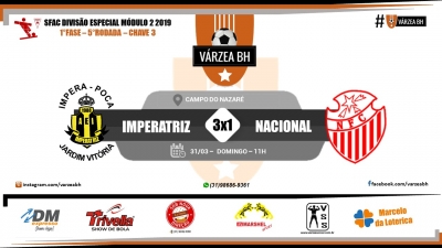 C.R. Direto do ZAPZAP: SFAC Divisão Especial Módulo 2 2019: Imperatriz 3x1 Nacional