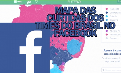 (Bacana FC) Mapa das curtidas dos TIMES do BRASIL no FACEBOOK  O GloboEsporte.com, em parceria com o Facebook, analisou os dados das páginas dos clubes que receberam mais curtidas nas cidades de todo o Brasil. Veja no mapa abaixo quais são esses time