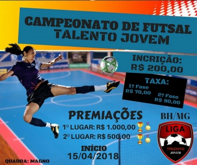 Campeonato Talento Jovem (FUTSAL) &amp; Feminino – Informações!
