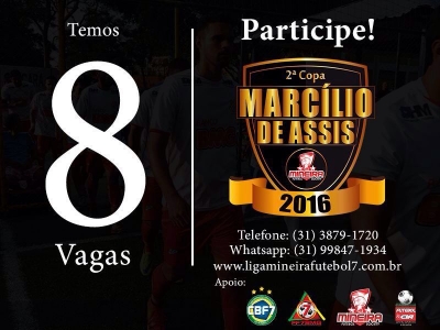 (ÚLTIMAS VAGAS) Futebol 7 - 2ª Copa Marcilio Assis: Informações