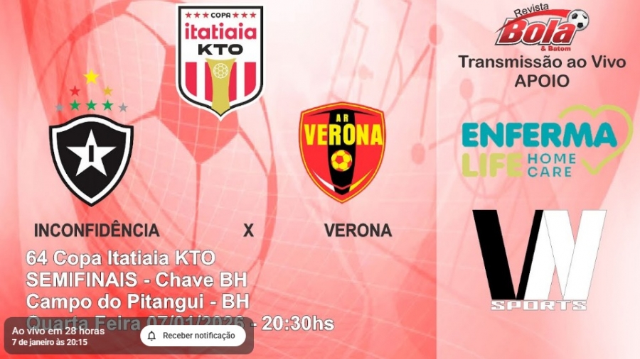 64&ordf; Copa Itatiaia -  Inconfid&ecirc;ncia x Verona (AO VIVO)