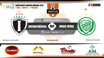C.R. Direto do ZAPZAP: Campeonato Mineiro Amador 2019: Inconfidência 4x1 Jonas Veiga