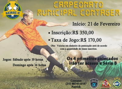 LIGA FUT 7 SOCIETY CONTAGEM : Campeonato Municipal SERIE C 2016