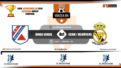 C.R. Direto do ZAPZAP - Torneio Interclubes 2019: Minas Gerais 4x1 GCAM / Velháticos